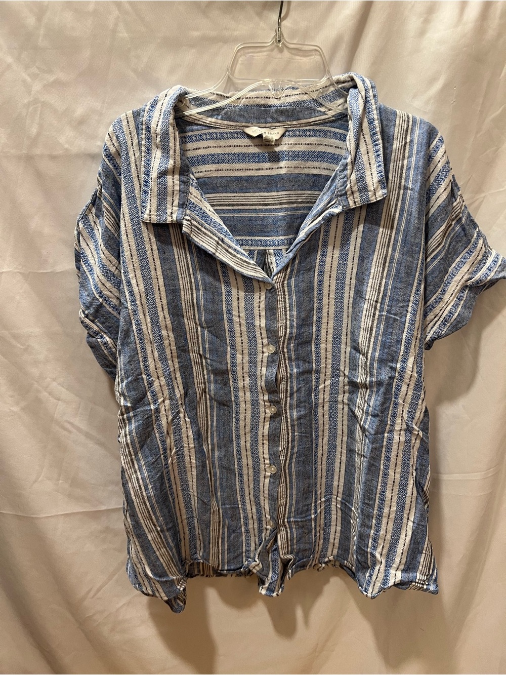 Lucky Brand Blue and White Striped Casual Shirt